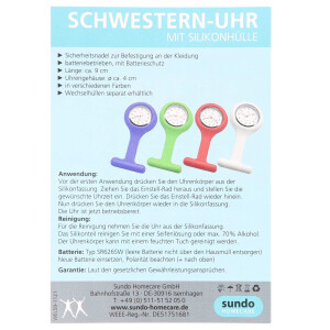 Schwesternuhr, Pulsmesser mit Silikonhülle - Weiß