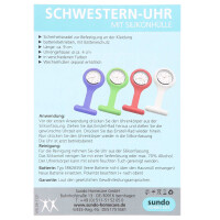 Schwesternuhr, Pulsmesser mit Silikonhülle - Weiß