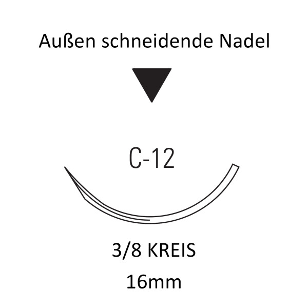 Monosof Nylon-Nahtmaterial USP 5-0, 45cm, C-12, REF SN-659 - 36 Stück