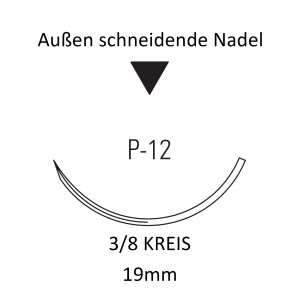 Monosof Nylon-Nahtmaterial USP 3-0, 45cm, P-12, REF...