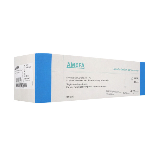 AMEFA Einmalspritzen, Luer Ansatz, 100 Stück - 5ml