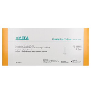 AMEFA Einmalspritzen, Luer Ansatz, 100 Stück - 20ml