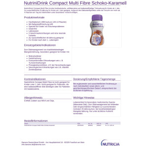 NutriniDrink Compact Multi Fibre 4x125ml - Schoko-Karamell