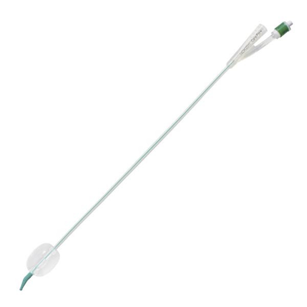 CARE FLOW Silikondauerkatheter 2-Wege Ballonkatheter mit Tiemannspitze, 40cm, 20ml Blockung, 1 Stück, REF 01/01/12/14/20/GHC - CH 14