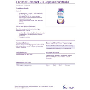 Fortimel Compact 2,4 kcal/ml, 4x125ml - Cappuccino