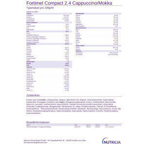 Fortimel Compact 2,4 kcal/ml, 4x125ml - Cappuccino