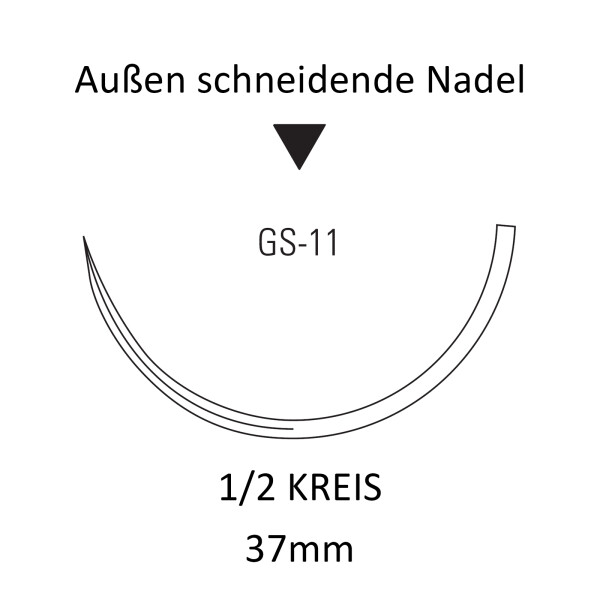 Monosof Nahtmaterial GS-11, außen schneidend, 1/2 Kreis, für Orthopädie - Ab USP 1