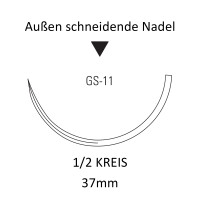 Monosof Nahtmaterial GS-11, außen schneidend, 1/2 Kreis, für Orthopädie - Ab USP 1