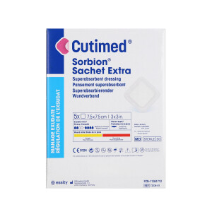 Cutimed Sorbion Sachet Extra Wundverband, 5 Stück - 7,5x7,5cm