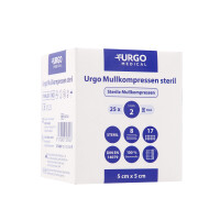 Urgo Mullkompressen, steril, 25x2 Stück - 5x5cm