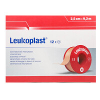 Leukoplast stark klebendes Fixierpflaster, 12 Stück - 2,5cm x 9,2m