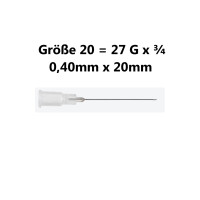 Sterican Einmalkanülen mit Luer-Lock Ansatz, 100 Stück - Gr. 20 = 27G x 3/4