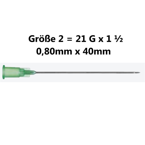 Sterican Einmalkanülen mit Luer-Lock Ansatz, 100 Stück - Gr. 2 = 21G x 1 1/2