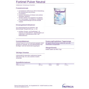 Fortimel Pulver Neutral - 6x670g