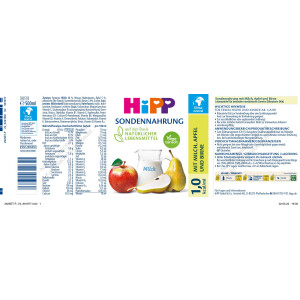 Hipp Sondennahrung 1 kcal/ml 12x500ml - Milch-Apfel-Birne