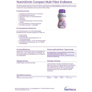 NutriniDrink Compact Multi Fibre 4x125ml - Erdbeere